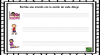 Para trabajar la expresión escrita y la conciencia semántica vamos a utilizar los verbos de acción; el ejercicio consiste en escribir una frase con cada verbo que representa los dibujos […]