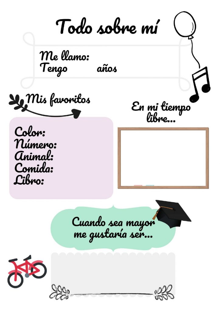 Todo sobre mi primeros días Os dejamos esta sencilla plantilla para los primeros días de clase que @missteachermery  ha querido compartir con todos nuestros seguidores TODO SOBRE MI INICIO DE CURSO AUTORÍA missteachermery