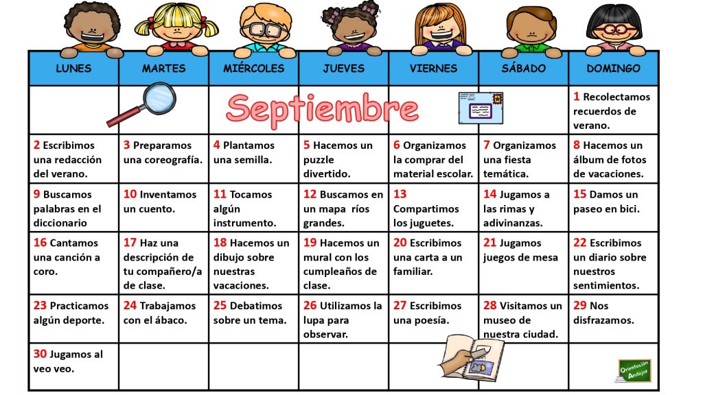 Este calendario tiene como finalidad aportar información a todas las familias interesadas en estimular las inteligencias de sus hijos e hijas.  Para este mes de septiembre hemos preparado unas actividades […]
