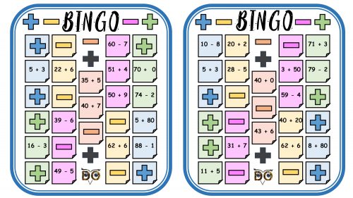 Juego De Bingo De Suma Y Resta – 360 Problemas Matemáticos Para Niños De 4 A 8 Años
