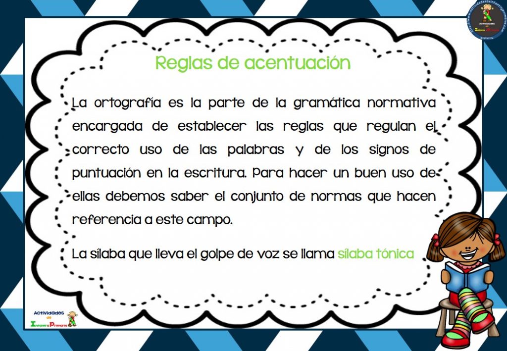 Reglas de acentuación Reglas generales Las palabras agudas (no monosílabas) se acentúan si terminan en vocal, ene o ese.dialogó, inglés, andén. Las palabras llanas se acentúan si no terminan en […]