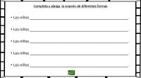 En la siguiente actividad tenemos que completar una serie de oraciones a las que tenemos que añadir diferentes palabras o construcciones de palabras para alargarlas y darle sentido.