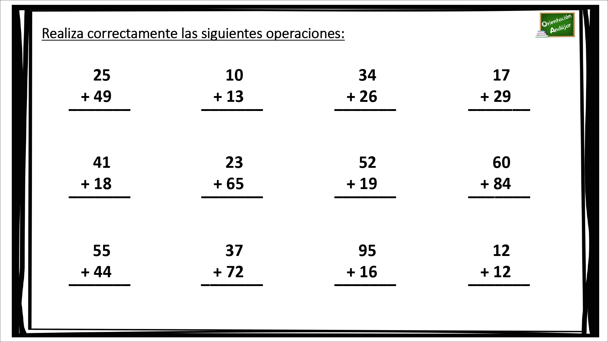  matem ticas Colecci n De Sumas De Dos Cifras Orientacion Andujar