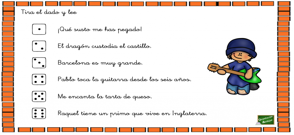 Sencilla actividad para trabajar la lectura, para hacerla un poco diferente y entretenida, tenemos que tirar el dado y según el numero que nos salga, tenemos que leer una oración […]