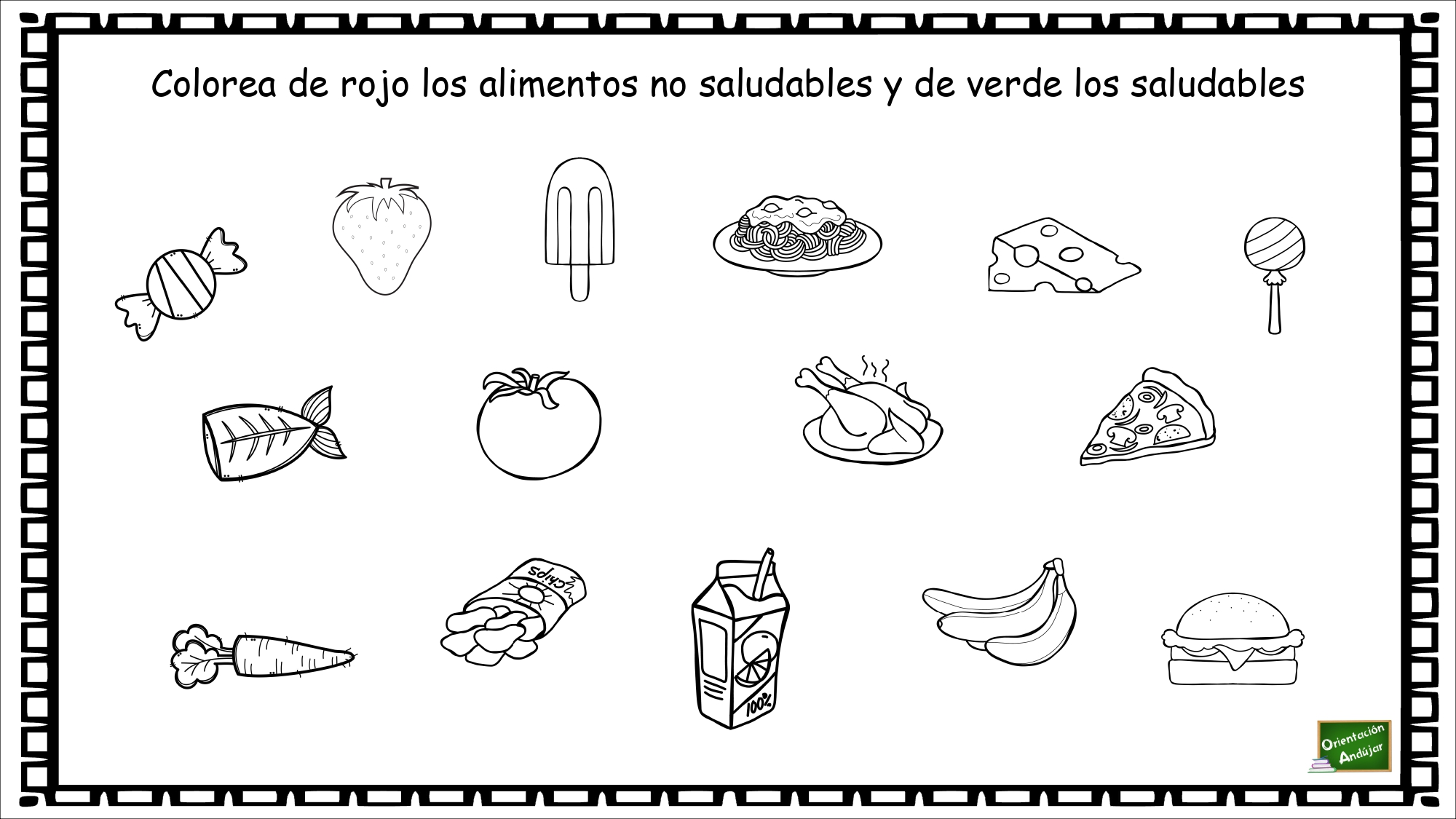 Cuaderno de actividades de la alimentación: Aprendemos los alimentos saludables y no saludables. -Orientacion Andujar Cuaderno de actividades de la alimentación: Aprendemos los alimentos saludables y no saludables. -Orientacion Andujar