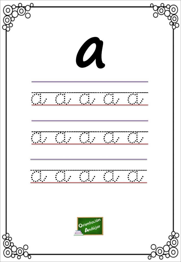 Fichas para repasar el trazo de las letras del abecedario en minúscula ...