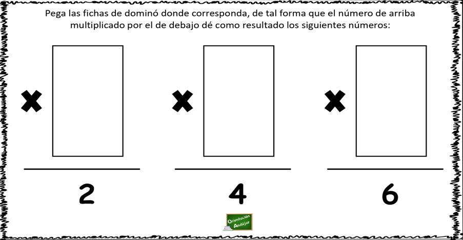 Multiplicamos con fichas de domino recorta y pega DESCARGA LAS FICHAS EN PDF Multiplicamos con fichas de domino recorta y pega