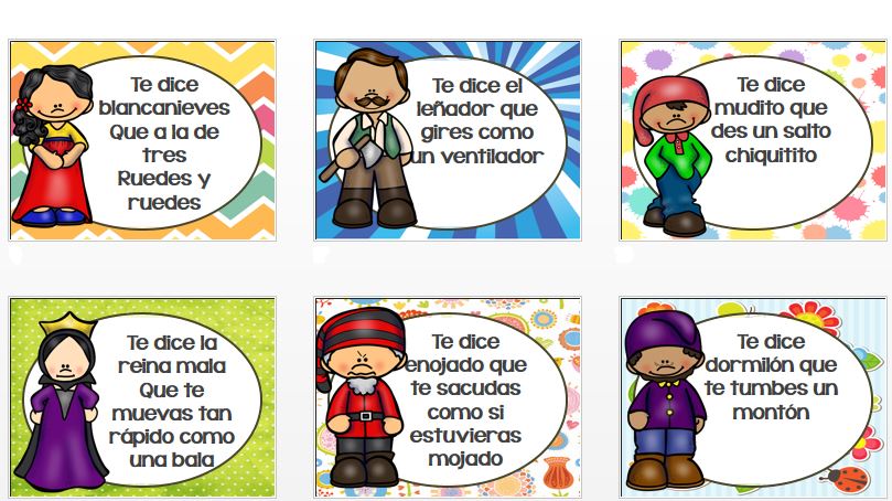 #motricidad RIMAS NOS MOVEMOS CON CUENTOS INFANTILES BLANCANIEVES Hemos preparado estas sencillas rimas con los personajes del cuento blancanieves para trabajar en nuestras clases de estimulación temprana o psicomotricidad.