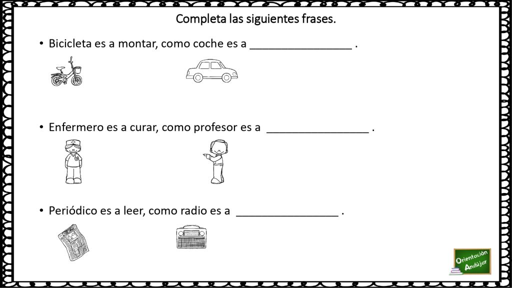 A continuación, os comparto un ejercicio para trabajar el razonamiento lógico a través de las analogías verbales. Hay que recordar que las analogías consisten en comparar o relacionar conceptos, objetos o experiencias; […]