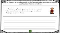 Nueva actividad para trabajar la comprensión lectora. El ejercicio consiste en escribir un texto, ordenando las frases ya dadas, si es necesario se puede utilizar diferentes conectores.