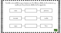 Palabras encadenadas consiste en buscar la sílaba final con la que termina una palabra o imagen y buscar otra palabra que comience con esta sílaba para así poco a poco […]