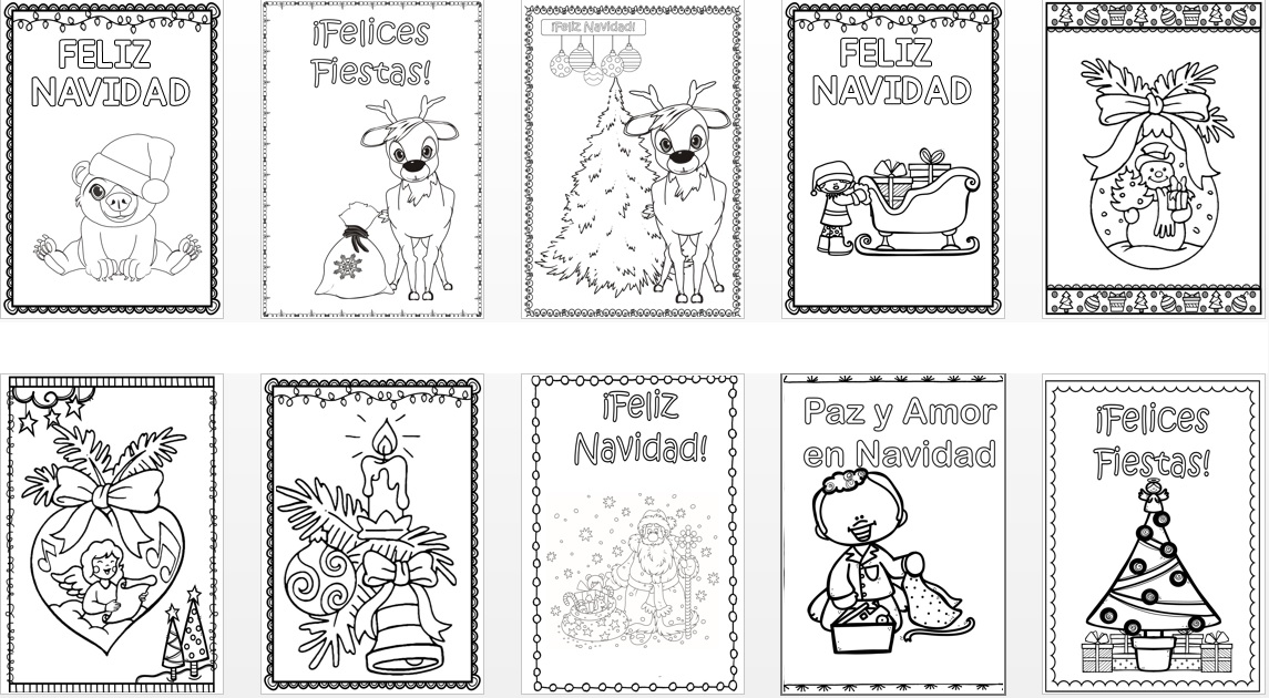 Dibujos de Navidad para Imprimir y Colorear en PDF Gratis