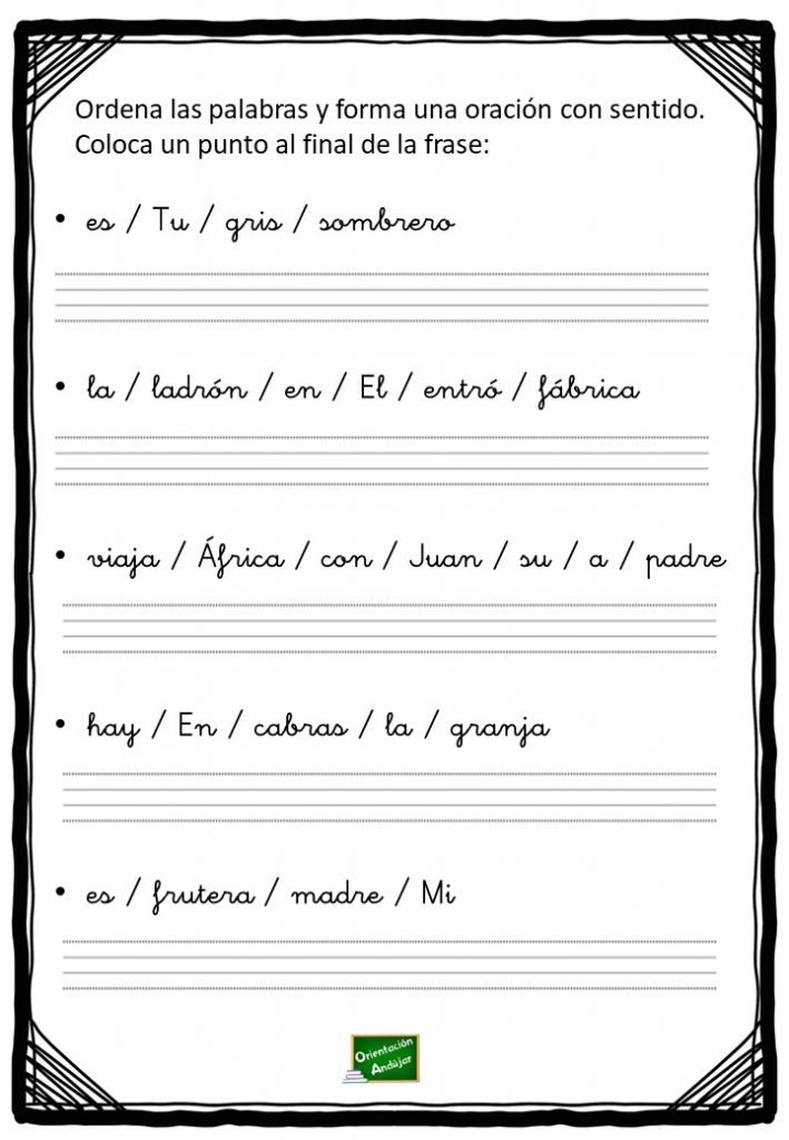 #rotacismo: Ordenar palabras para formar frases especial trabadas con «r» Actividad especial para trabajar las palabras con sílabas trabadas, en este caso en concreto trabajaremos con trabadas con la letra «r»