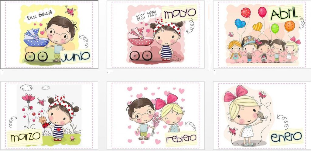 Preciosas portadas de los meses del año listas para imprimir con las cuales podemos decorar nuestras carpetas, libretas o nuestras clases y salones.