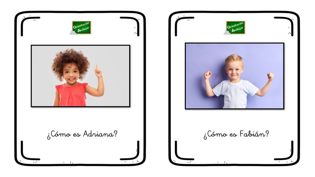 A continuación, os traemos una colección de tarjetas para trabajar las descripciones a través de imágenes reales de niños. Además con este ejercicio podemos trabajar la expresión oral, para ello […]