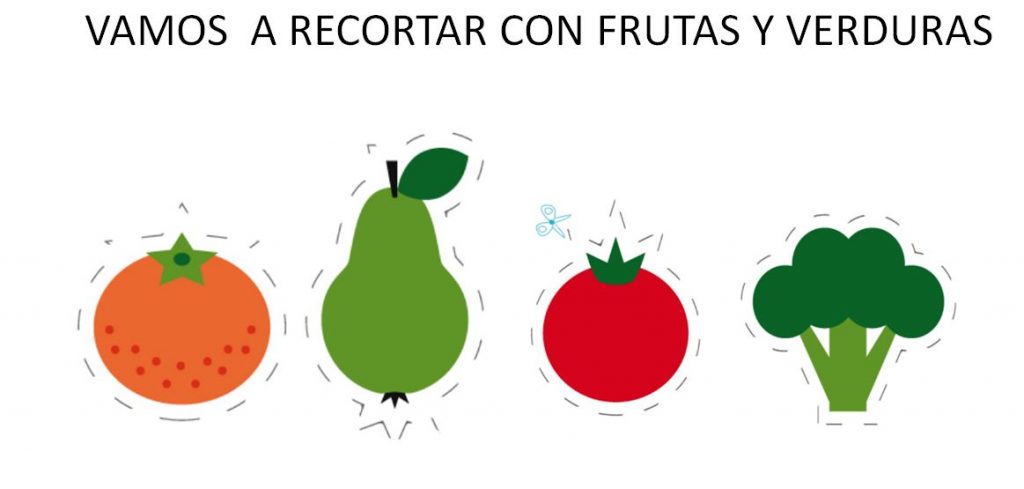   DESCARGA EL CUADERNO EN PDF Aprendemos a recortar con frutas y verduras