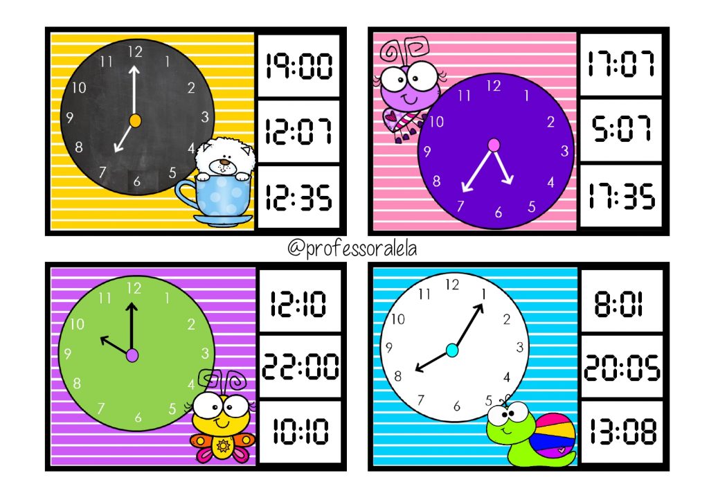   DESCARGA EL ARCHIVO EN PDF Bonitas tarjetas para trabajar las horas AUTORÍA @professoralela         https://profrafaelak.blogspot.com/