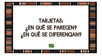 Tarjetas manipulativas categorizamos semejanzas y diferencias.