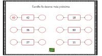 Escribe la decena más próxima. 1.- Aproximación a la decena Aproximar un número a la decena es buscar un número múltiplo de 10 (su última cifra es un cero) que más […]