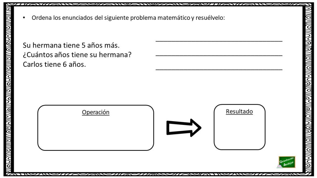 El siguiente ejercicio matemático, tiene dos partes. La primera hay que ordenar los enunciado del problema matemático y a continuación, resolverlo. Se tratan de problemas sencillos de sumas y restas, […]