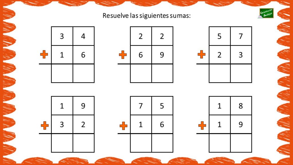 Colección de sumas con llevada Colección de sumas con llevadas.
