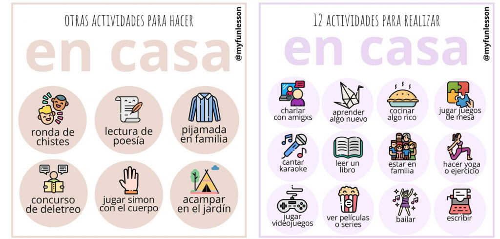 Estaba pensando en compartirles entre otras cosas, algunas actividades para hacer en casa como sugerencias. Obviamente hay muchas más! Podemos agregar tejer, coser algo nuevo, decorar, manualidades, jardinería… Obviamente lo […]