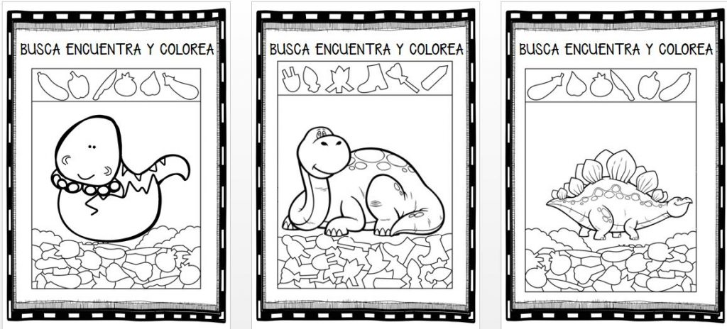 SUPER JUEGO CREA TU PROPIO DINO BUSCA ENCUENTRA Y COLOREA ESPECIAL DINOSAURIOS