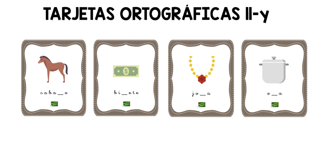 COLECCIÓN DE tarjetas ortograficas ll-y