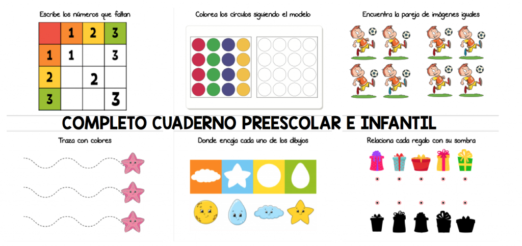 Os dejamos este cuaderno para trabajar con los más pequeños de la casa se trata de 50 fichas ideal para los ciclos de preescolar y educación infantil.