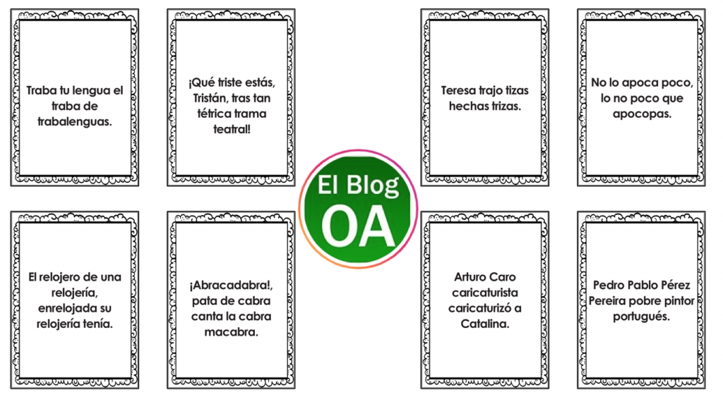Dislexia bonitas tarjetas con trabalenguas DESCARGA LAS TARJETAS EN PDF tarjetas de trabalenguas