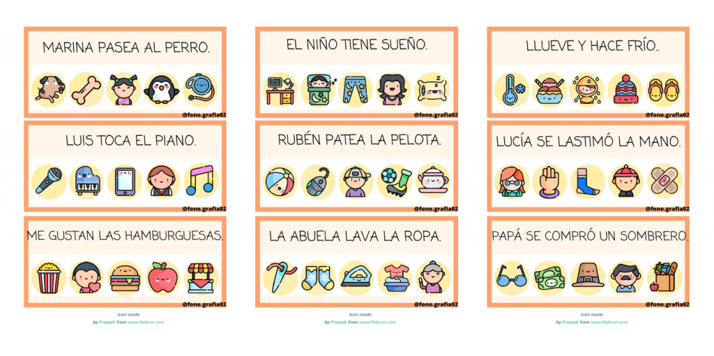 Material para trabajar comprensión y discriminación visual. Deben marcar las imágenes que pueden estar relacionadas con la frase de arriba. En la foto se ve un ejemplo! Lo importante es la […]