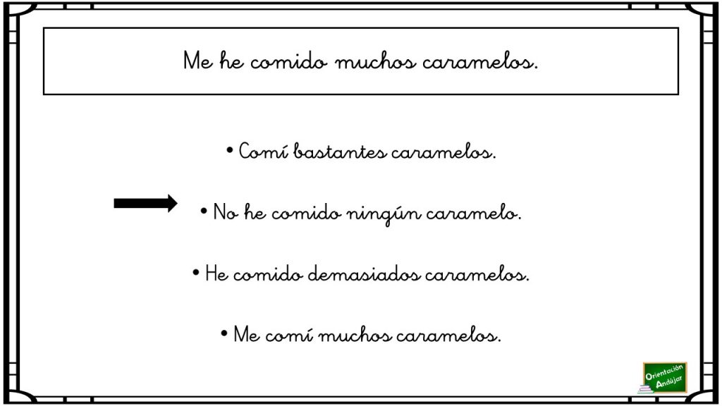 En la siguiente actividad vamos a trabajar la competencia semántica  en frases. El objetivo del ejercicio es identificar la frase que signifique totalmente lo contrario a la oración que aparece […]