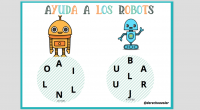 Hoy os traigo una entrada muy divertida, se trata de ayudar a los robots a formar las palabras que se les han descolocado.