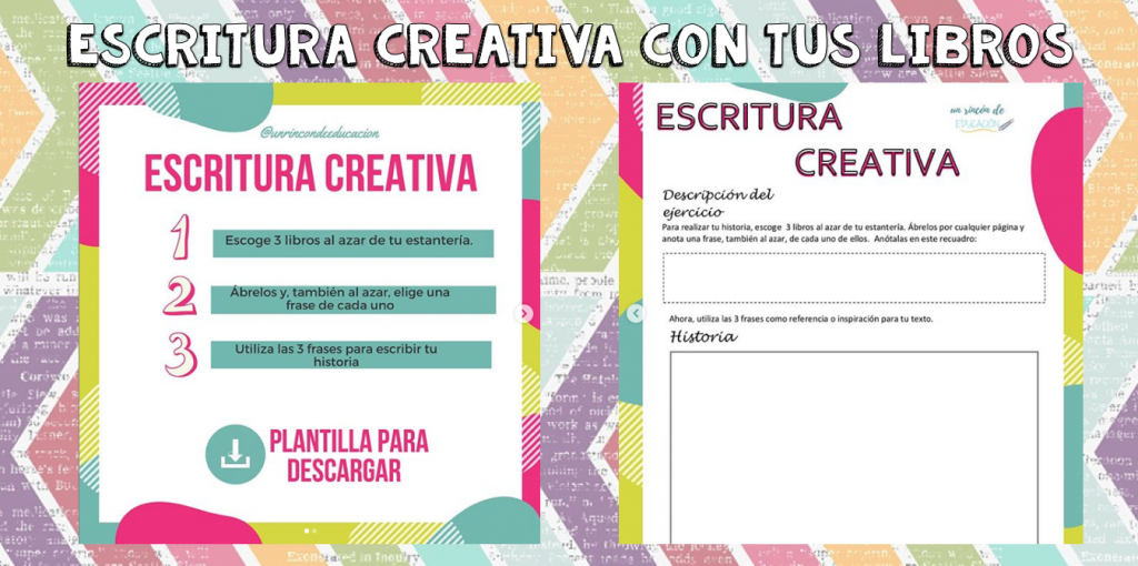 ESCRITURA CREATIVA CON LIBROS DE CASA✏️ ESCRITURA CREATIVA ✏️? Objetivo: Desarrollar la creatividad mediante la expresión escrita.