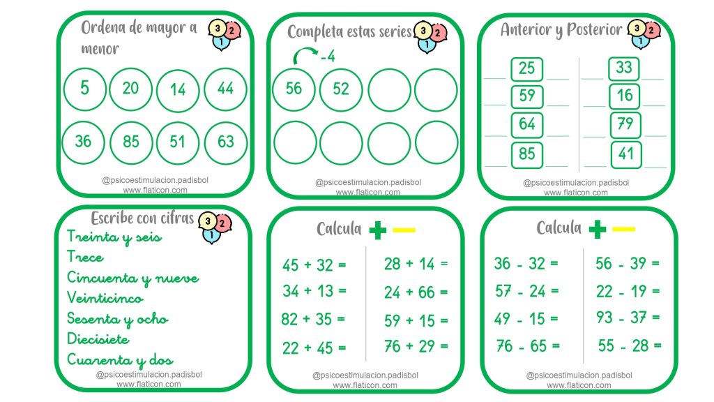 Destinadas al primer nivel de Educación Primaria. Incluyen actividades como: -Ordenar números. -Series ascendentes/descendentes. -Anterior y posterior. -Escribir con cifras el número que se indica. -Cálculo básico de sumas y […]