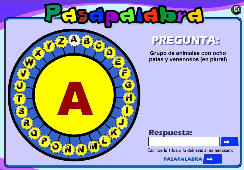 JUGAMOS A PASAPALABRA.