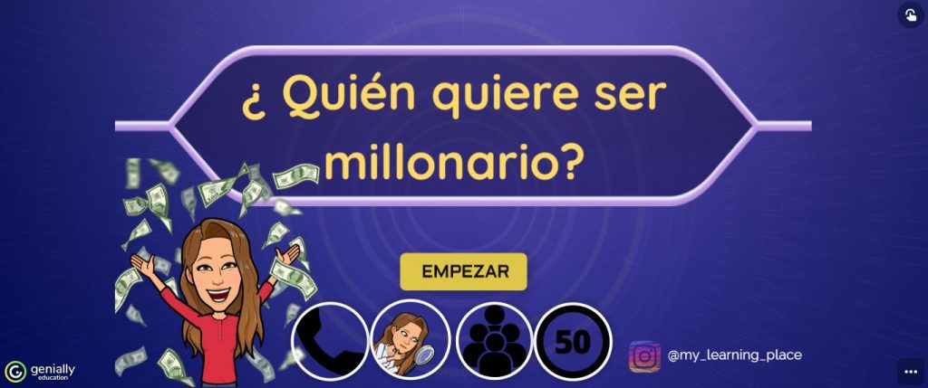 Este juego está inspirado en el concurso de televisión ¿Quién quiere ser millonario? La autora de este juego tiene una cuenta de instagram: my_learning_place en la que podéis encontrar más […]