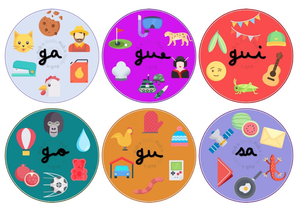 Es un material para trabajar la conciencia silábica que consta de un círculo con una sílaba y el alumno tiene que identificar las imágenes que empiezan por dicha sílaba.También podemos […]