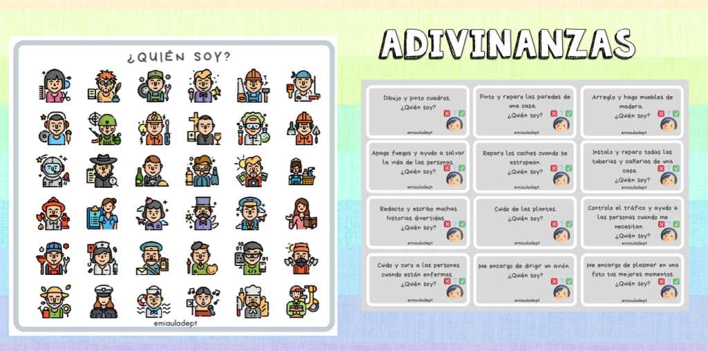 ▪️Actividad para trabajar comprensión lectora. ▪️Ampliamos su vocabulario comprensivo y expresivo. ▪️Desarrollamos la atención. ¿Cómo utilizamos este recurso? 1️⃣Coge una tarjeta. 2️⃣Lee y adivina a qué profesión se refiere. 3️⃣Busca en […]