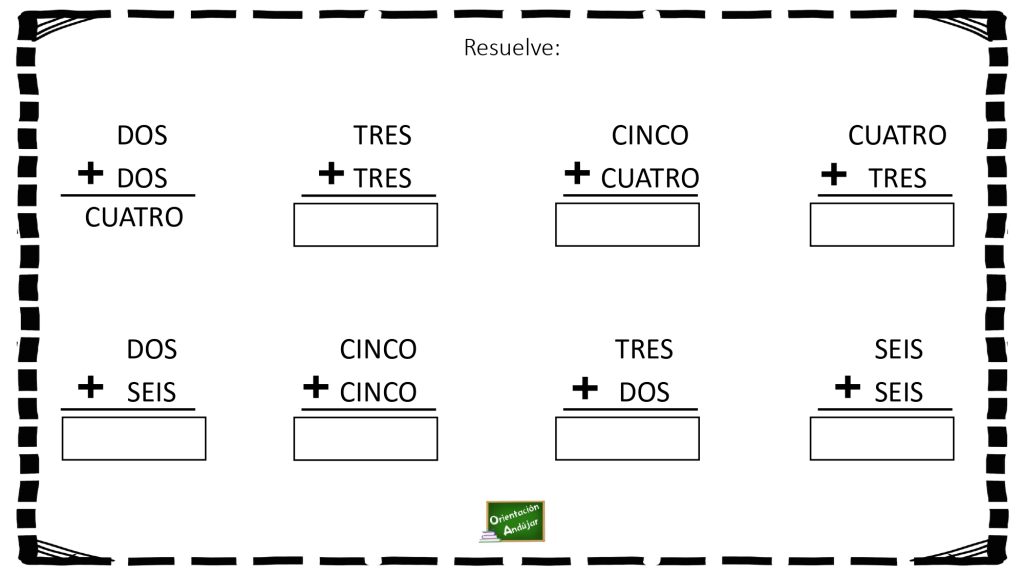 Estupendas sumas de letras OS dejamos estas sumas en las que hemos sustituido los números por letras.