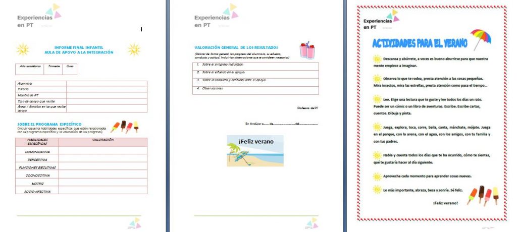 Informe final de PT INFANTIL EDITABLE Aquí os dejo una plantilla de informe final del aula de PT.