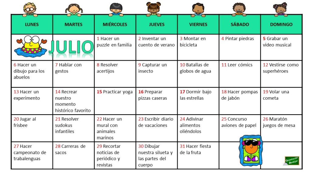Como cada mes, os comparto un calendario de Inteligencias Múltiples; en esta ocasión adaptado con divertidas actividades y dinámicas a la época veraniega. Una excelente fuente de ideas para pasárnoslo […]