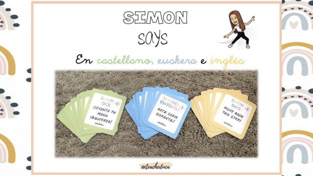 Simon dice… Tarjetas de Comprensión lectora en 3 idiomas Hoy os traemos un juego súper completo en tres idiomas: castellano, euskera e inglés para trabajar la comprensión lectora a partir de unas tarjetas que podéis dejar en formato llavero.