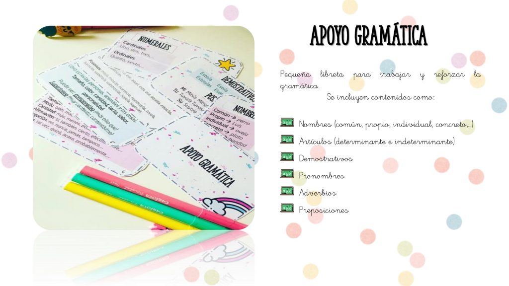 Hola a todxs!! Hoy os traemos un material muy chulo para trabajar el apoyo gramatical. Son unas fichas que podéis dejar en formato llavero para tener siempre a mano: Nombres […]