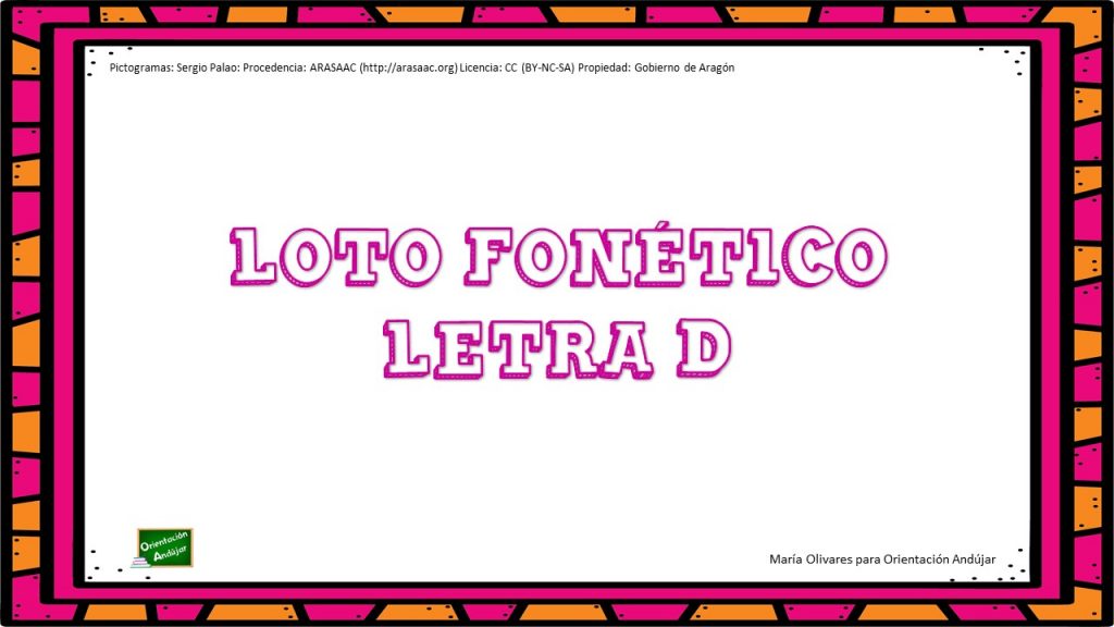 Loto fonético con pictogramas: Letra D Los juegos didácticos tradicionales de lotos forman parte del material básico de la reeducación logopédica. En nuestro caso os hemos preparado un loto con pictogramas con de la letra «d».