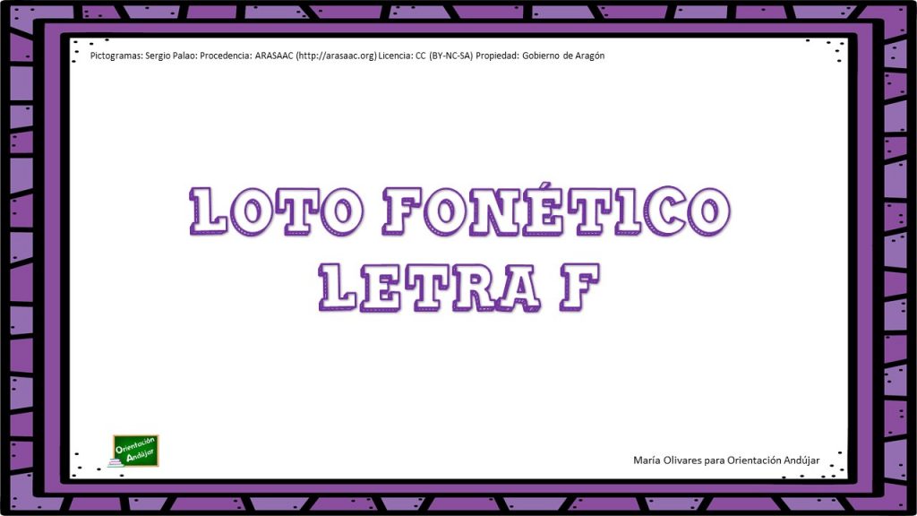 Loto fonético con pictogramas: Letra F Los juegos didácticos tradicionales de lotos forman parte del material básico de la reeducación logopédica. En nuestro caso os hemos preparado un loto con pictogramas con de la letra «f».