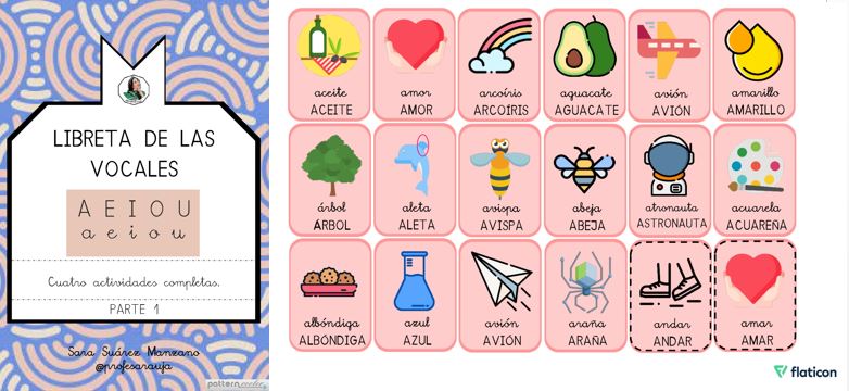 ¡Libreta de las vocales! A E I O U ⭐.?? Discriminación fonológica, aprendizaje de nuevo vocabulario, funciones ejecutivas ??