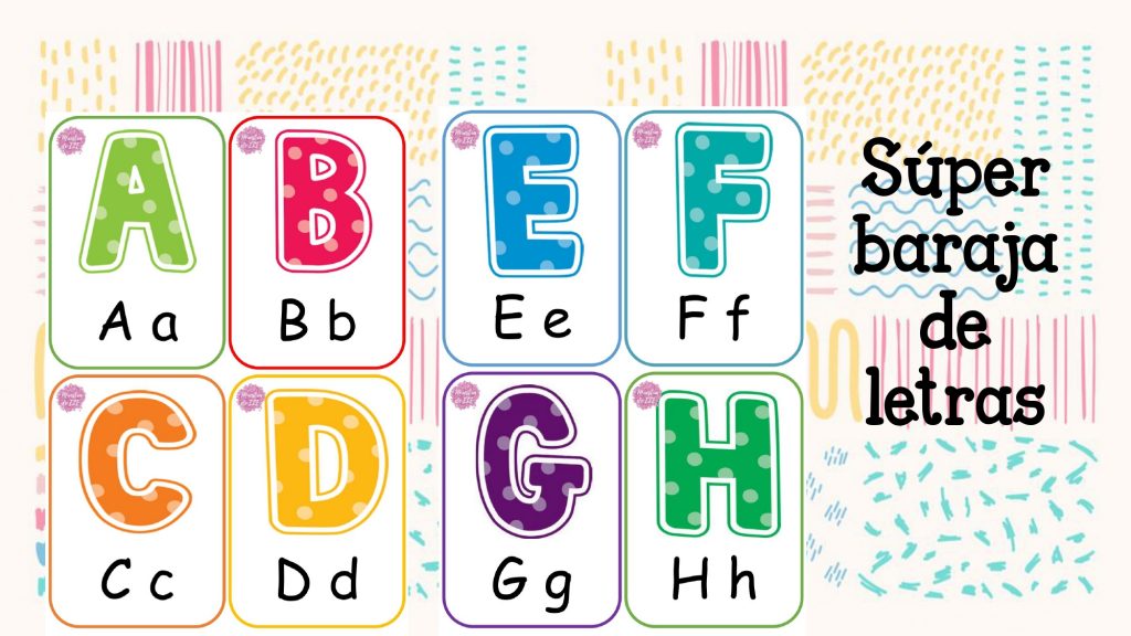 Tarjetas ABC. Tarjetas coloridas para aprender el abecedario de un forma más divertida.