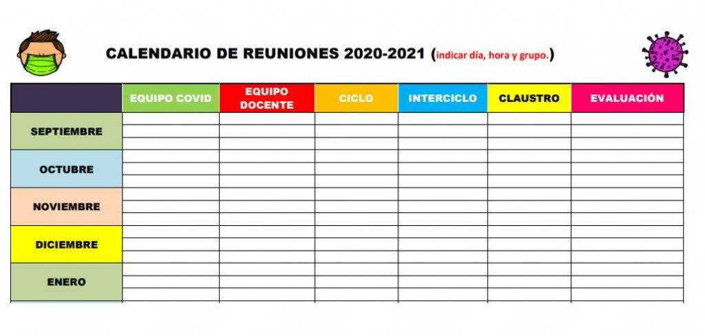 REGISTRO CALENDARIO REUNIONES INFANTIL Y PRIMARIA hemos incluido un código de colores para poder temporalizar todo el curso además de añadir las reuniones equipo covid. EDITABLE EN WORD REGISTRO CALENDARIO […]
