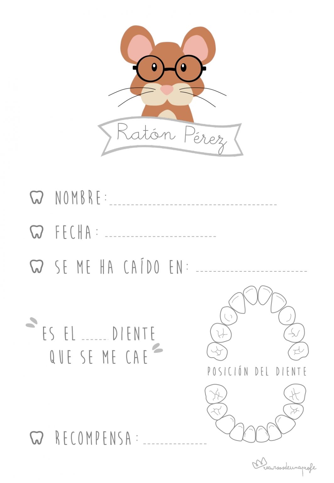 Descargable sobre el Ratoncito Pérez -Orientacion Andujar